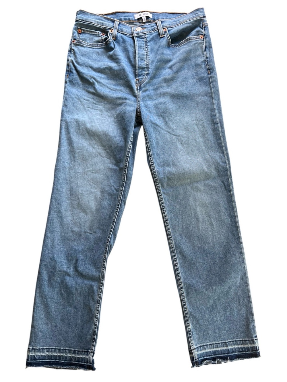 RE/DONE Comfort Stretch High Rise Stove
Pipe Jeans Size 29